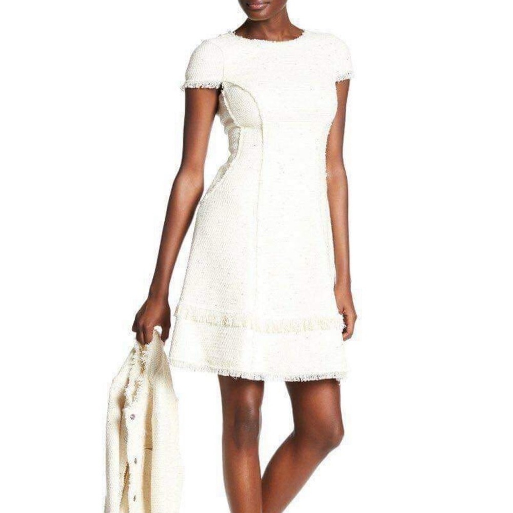 Rebecca Taylor Cream Short Sleeve Dress